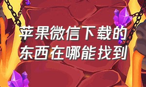 苹果微信下载的东西在哪能找到