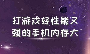 打游戏好性能又强的手机内存大