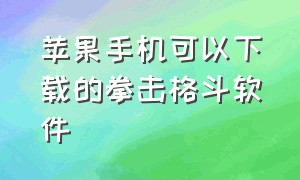 苹果手机可以下载的拳击格斗软件