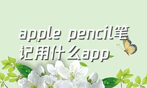 apple pencil笔记用什么app