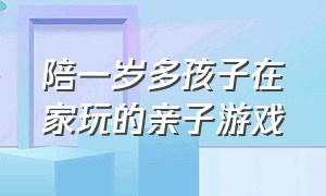 陪一岁多孩子在家玩的亲子游戏