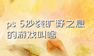 ps 5抄袭旷野之息的游戏叫啥