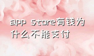 app store有钱为什么不能支付