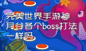 完美世界手游神月谷各个boss打法一样吗