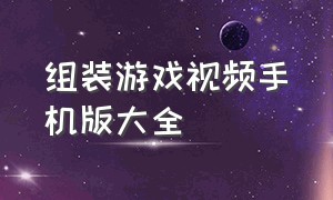 组装游戏视频手机版大全