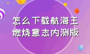 怎么下载航海王燃烧意志内测版