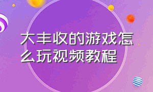 大丰收的游戏怎么玩视频教程