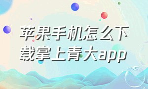 苹果手机怎么下载掌上青大app