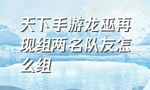 天下手游龙巫再现组两名队友怎么组