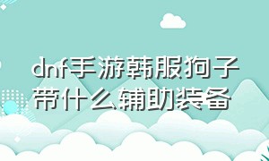 dnf手游韩服狗子带什么辅助装备