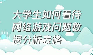 大学生如何看待网络游戏问题数据分析表格