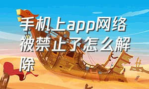 手机上app网络被禁止了怎么解除