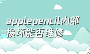 applepencil内部损坏能否维修