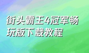 街头霸王4冠军畅玩版下载教程