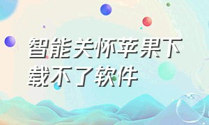 智能关怀苹果下载不了软件