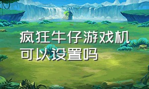 疯狂牛仔游戏机可以设置吗