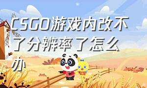 CSGO游戏内改不了分辨率了怎么办