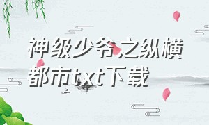 神级少爷之纵横都市txt下载