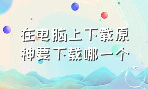 在电脑上下载原神要下载哪一个