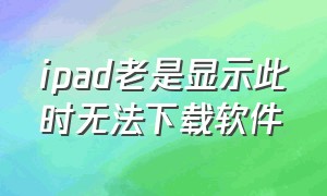 ipad老是显示此时无法下载软件