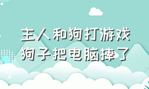 主人和狗打游戏狗子把电脑摔了