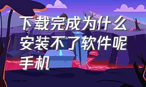 下载完成为什么安装不了软件呢手机