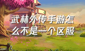 武林外传手游怎么不是一个区服