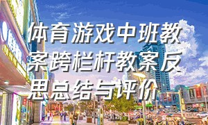 体育游戏中班教案跨栏杆教案反思总结与评价