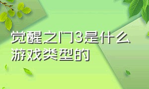 觉醒之门3是什么游戏类型的