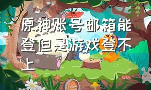 原神账号邮箱能登但是游戏登不上