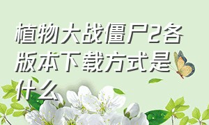 植物大战僵尸2各版本下载方式是什么