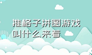 推格子拼图游戏叫什么来着