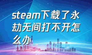 steam下载了永劫无间打不开怎么办