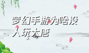 梦幻手游为啥没人玩大唐