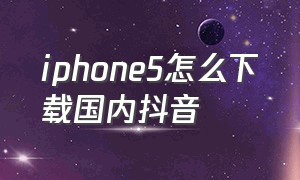 iphone5怎么下载国内抖音