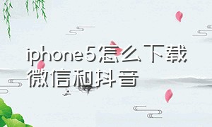 iphone5怎么下载微信和抖音