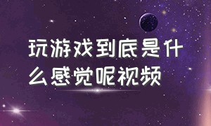 玩游戏到底是什么感觉呢视频