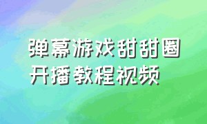 弹幕游戏甜甜圈开播教程视频