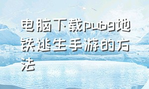 电脑下载pubg地铁逃生手游的方法