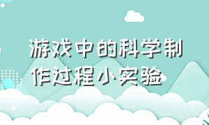 游戏中的科学制作过程小实验