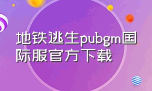 地铁逃生pubgm国际服官方下载