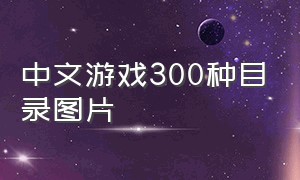 中文游戏300种目录图片