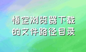 悟空浏览器下载的文件路径目录