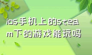 ios手机上的steam下的游戏能玩吗