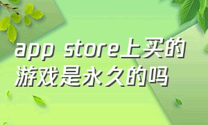 app store上买的游戏是永久的吗