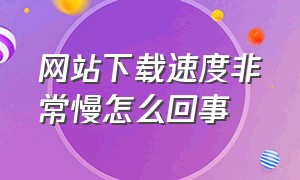 网站下载速度非常慢怎么回事