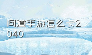 问道手游怎么卡2040