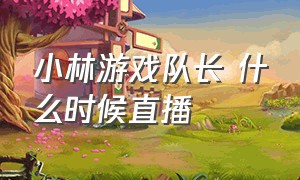 小林游戏队长 什么时候直播