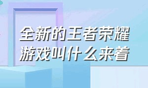 全新的王者荣耀游戏叫什么来着