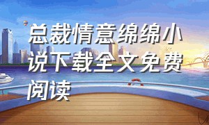 总裁情意绵绵小说下载全文免费阅读